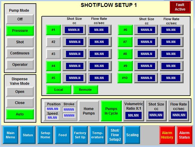 HMI Navigation Overview Shot/Flow Setup 1 Icon Description Picks the operating mode for the pumps. Off Mode disables the pumps.
