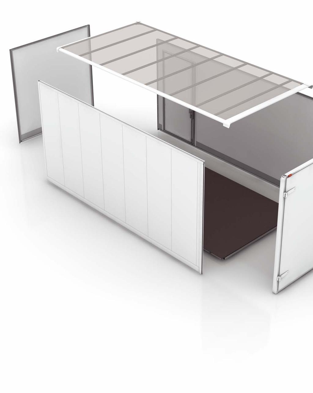 Bulkhead and side wall Available in aluminium, sandwich and Ultra panels Integrated kick strip in the
