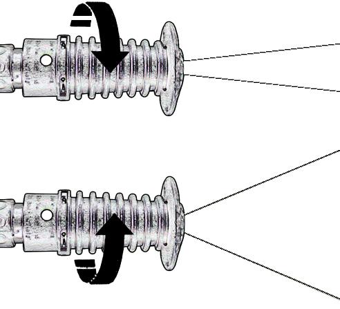 Fig.8. HIGH and LOW PRESSURE is set by pulling IN or pushing OUT the nozzle as shown in Fig. 8. High pressure may also be regulated at the knob on top of the unit, shown at A in Fig. 10.