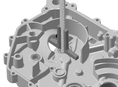 Subsection (GEARBOX) Measure shim on MAG side: NOTE: Clean mating surface of crankcase before measurement. Refer to crankcase assembly procedure. A = mm (.