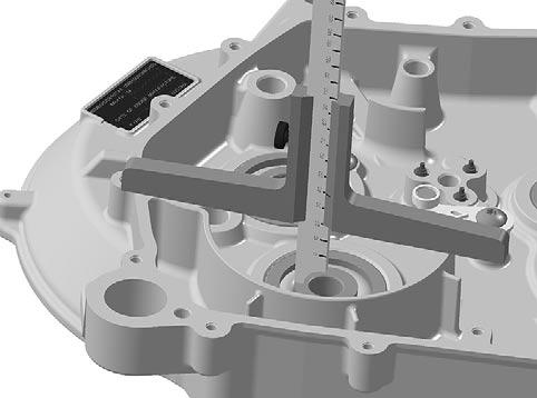 Subsection (GEARBOX) Measure shim on PTO side: NOTE: Clean mating surfaces of crankcase before measurement. Refer to crankcase assembly procedure.