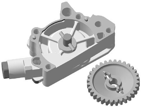 Subsection 08 (LUBRICATION SYSTEM) 3 4 R400motr3A. Oil pump gear. Dowel pins 3. Suction side of the oil pump 4.