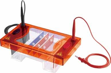 Agarose gel casting is leak-proof and samples are easy to load. Molded NAS plastic construction provides leak-free durability.