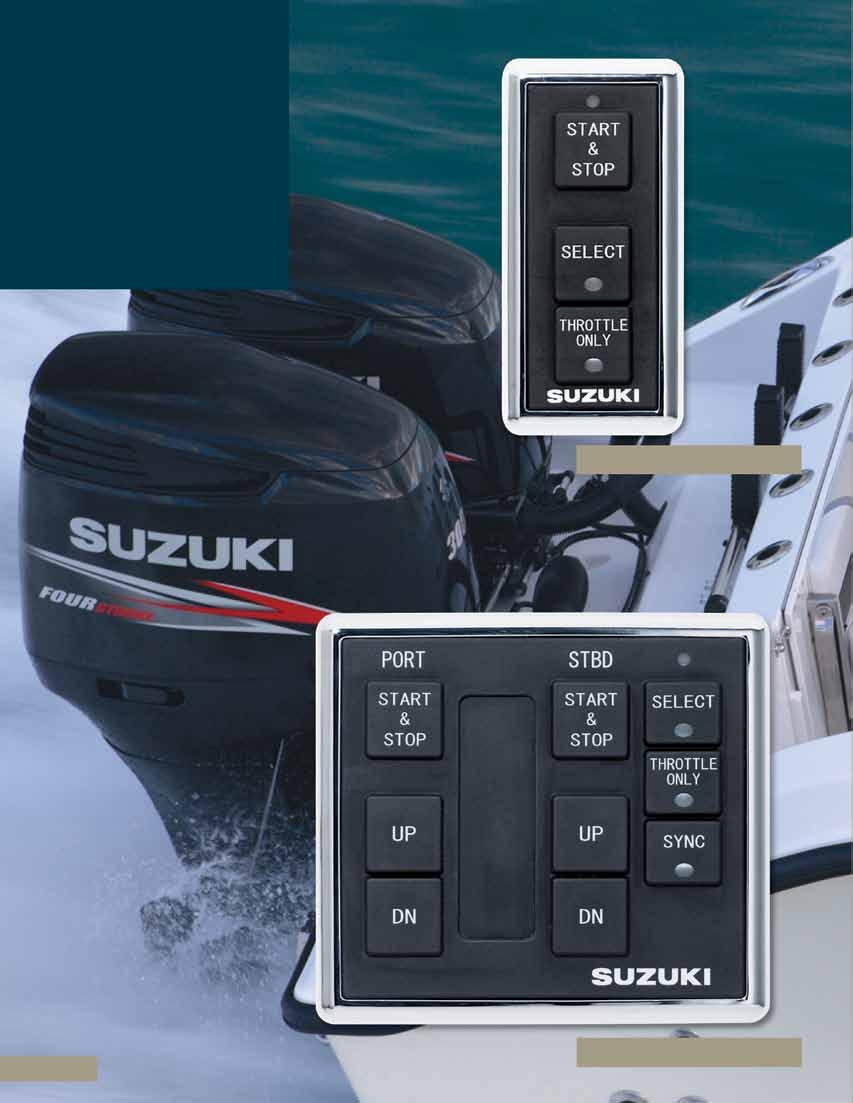 Suzuki Precision Control Suzuki s flagship DF150G/175G/250AP/ 300AP 4-stroke leads in power, performance and technology.