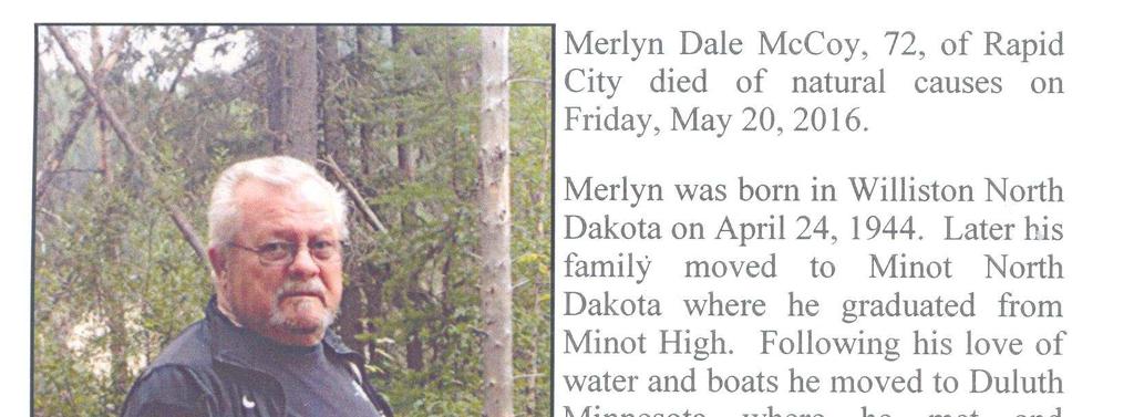 COUNTS LOSE CURRANT MEMBER, MERLE McCOY ON MAY 20TH.