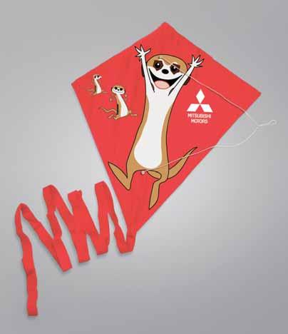 3 cm and 12 cm scale MME50260 Kite Meerkat Nylon and fibre glass CE approved Dimensions: 70 x 60 cm MME50257 ^ Baseball cap Meerkat Logo embroidered on the front 100% cotton With metal closing