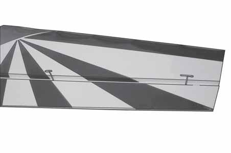 3) Slide the wing panel on the aileron until there is only a slight gap. The hinge is now centered on the wing panel and aileron. Remove the T-pins and snug the aileron against the wing panel.