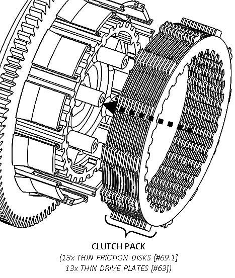 2] first, followed by the OEM Spring Seat, Judder Spring, and the one Thick Drive Plate [#68] in the orientation shown below.