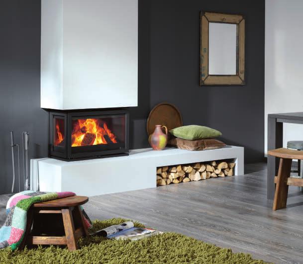 Instyle Triple Low EA 6-9 kw Efficienty 88% The Triple fire has glass on three sides.