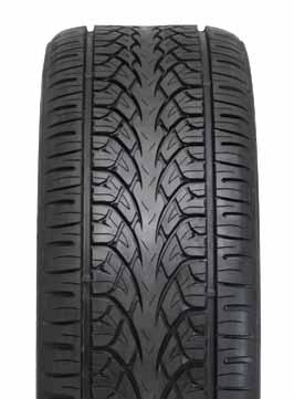 The D8 has a unique, aggressive tread design that evacuates water and resists hydroplaning. Made with a special high silica compound for improved fuel economy and longer tire life.