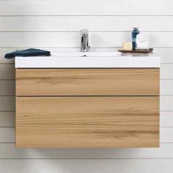 Bathroom furniture IDO Trend base cabinet Two push open drawers. Upper drawer divided into compartments, depth 350mm. Lower drawer depth 400mm. Drawer inside divider available as an accessory.