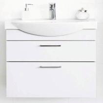 Set includes a washbasin 1119901101 and preassembled base cabinet. Water trap + flexible drain pipe and handles included in the price.