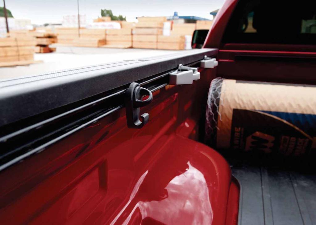 10 /23 Deck Rail System The deck rail system works with tie-down cleats and a cargo divider, so you can secure almost anything you need for work or play.