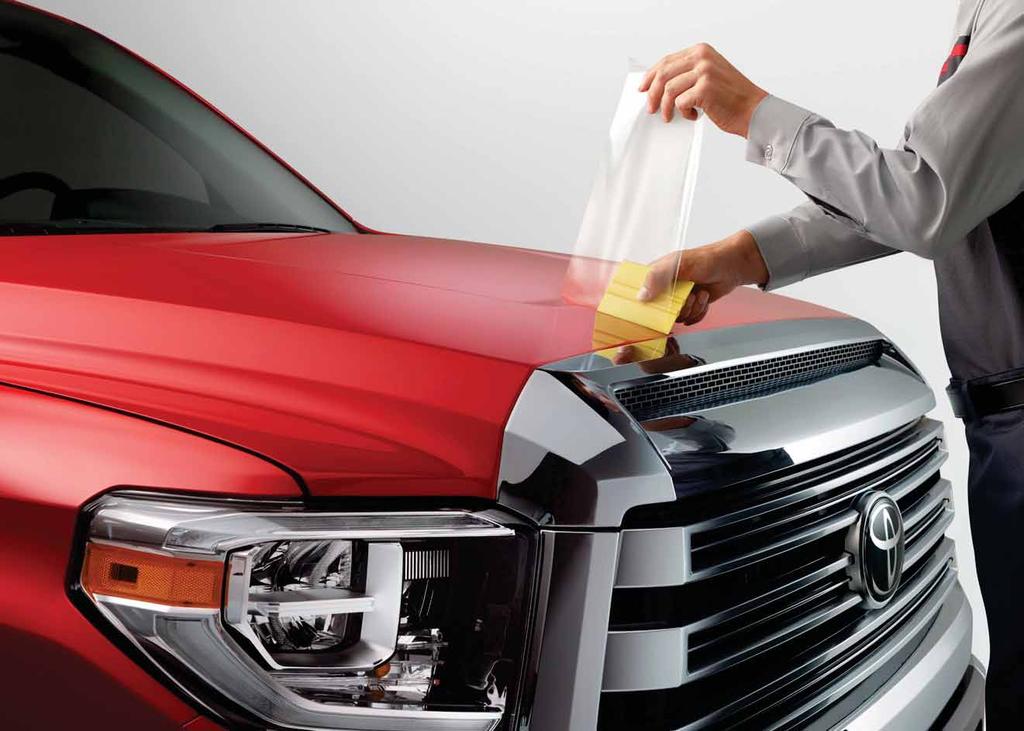 23 /23 Paint Protection Film Like a clear suit of armor, Genuine Toyota paint protection film helps guard your vehicle from road debris that can chip and scratch the finish.