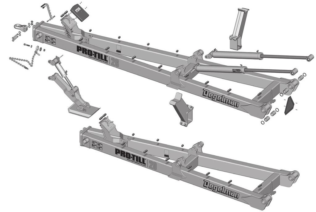 Hitch Pole / Front Frame Components Hitch Pole /Front Frame Overview (Refer to Detail) x2 x2 x2 x1 573060 - Hitch Pole Assy, 26' (8m) (1) x2 x1 x2 x1 118144 - Bolt, 5/16 x 1-1/2 (25) 780279 - Top
