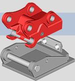The function The Lehmatic quickcoupler is locked to the attachment either mechanically, using two locking pins and dead center locking by means of a socket wrench, or hydraulically, via a hydraulic