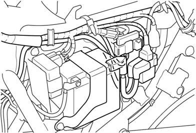 FUEL SYSTEM AIR CLEANER HOUSING REMOVAL/INSTALLATION Raise the rear wheel off the ground by placing a box or work stand
