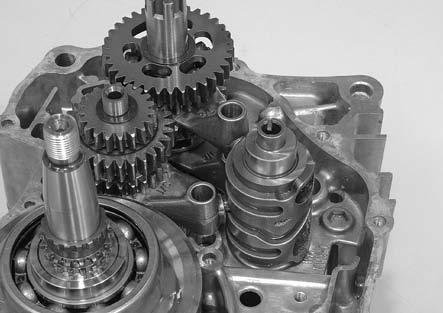 Install the mainshaft and countershaft assemblies as a set into the left crankcase.