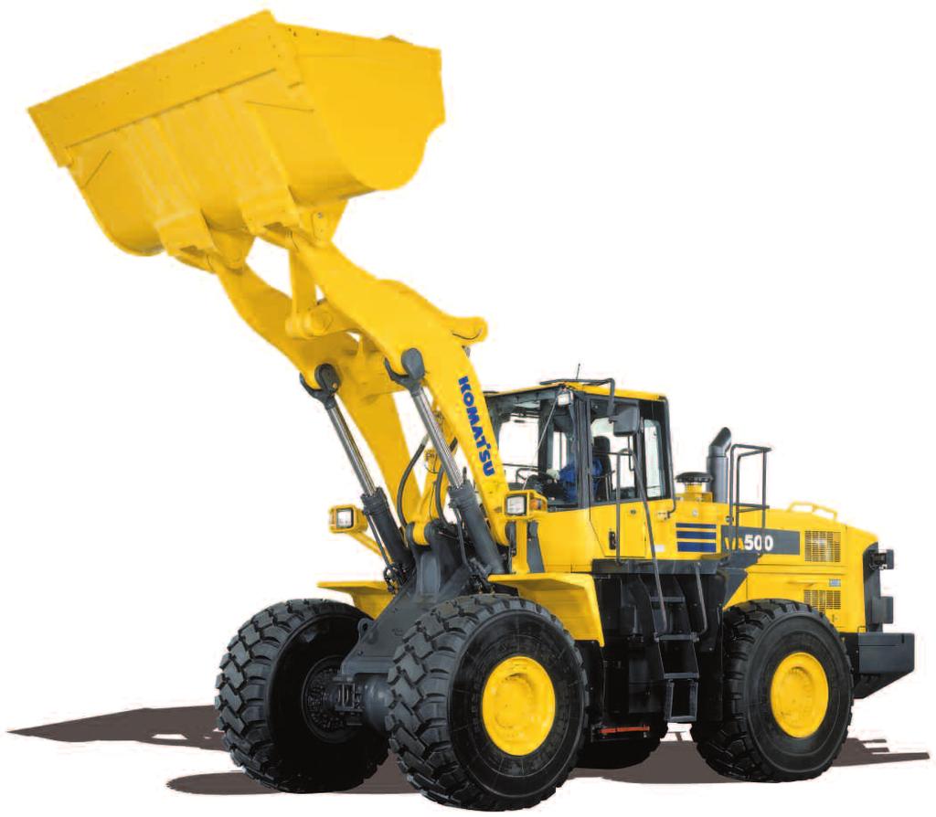 W HEEL L OADER WA500-6 Increased Bucket Capacity Matches With One Class Higher Dump Truck The WA500-6 can load 32 ton(40 Short ton) trucks with the standard