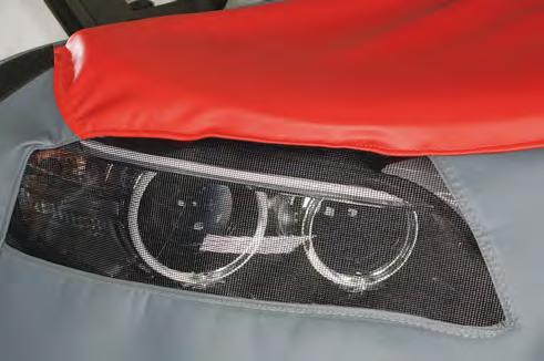 With imprint of the BMW Service logo to support the The integrated nets protect the headlamps against heat accumulation and possible damage during diagnostic work.