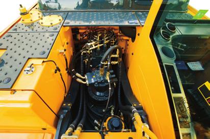 This system interfaces with multiple sensors placed throughout the hydraulic system as well as the electronically controlled engine to provide the optimum level of engine power and hydraulic flow for
