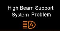 high beam system may not operate. Do not attach objects, decals, or tint film in the area around the camera. Warning messages will appear for system problems.