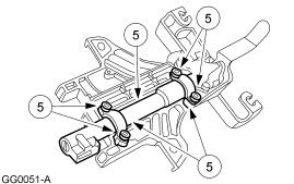 Page 5 of 16 All vehicles 21. Remove the brake shift interlock solenoid. 1. Remove the three bolts. 2. Remove the brake shift interlock solenoid. 22. Remove the shift tube. 1. Remove the four bolts.
