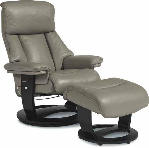 921 PAUL SIGNATURE LEATHER CHAIR NEW Shown in Bermuda LE121851 Stone; FIN 160 727-921 PEDESTAL CHAIR AND OTTOMAN 42 H x 32 W x 37.