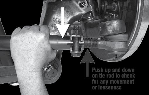 If the reading is more than 0.060", replace both tie rod ends at the next service interval. 14. If a tie rod end exhibits 0.
