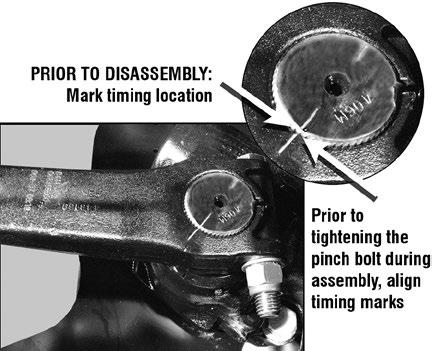 Steering Gear Disassembly 1. Place the vehicle on a level floor. 2. Chock the wheels. 3. Raise and support the frame with safety stands. 4. Disconnect the tie rod ends from the Pitman arm. 5.