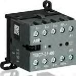 TBC7 4-pole mini contactors with screw terminals 4 to 5.