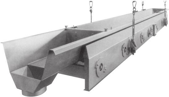 HIGH-VOLUME MODEL HVC HVC conveyors can be provided with V-shaped or completely enclosed troughs, as shown above and at right, as well as with screening decks and a variety of liners.