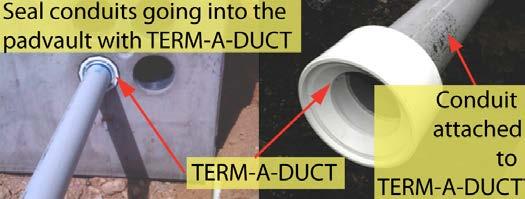 end with a TERM-A-DUCT seal or be grouted.