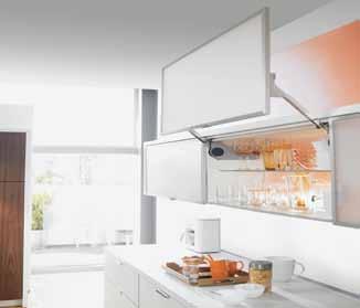 LIFT FITTINGS Blum AVENTOS Program: AVENTOS HL Blum AVENTOS HL Microwave Lift Integrated BLUMOTION soft close and opening Easy assembly and adjustment Provides excellent access to the cabinet