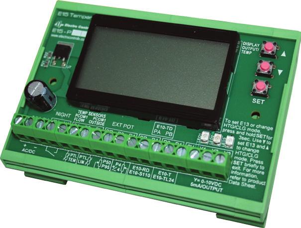 Temperature Controllers 0-1DC PROPORTIONAL/INTEGRAL 1,2 OR 3 OUTPUTS The E15 Temperature Controller is a fully digital controller which has 1, 2 or 3 0-1DC proportional outputs.