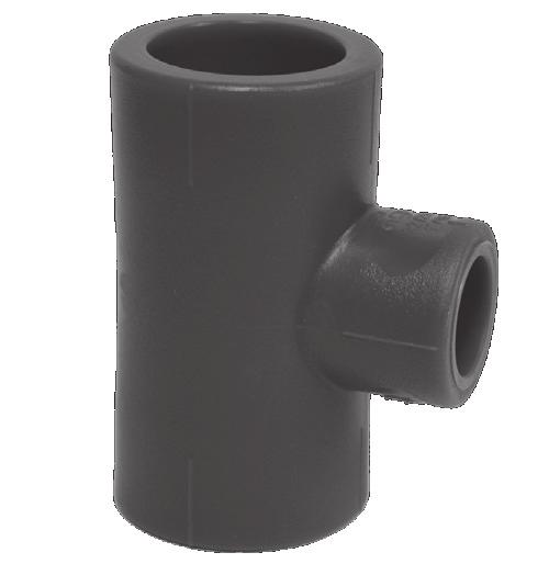 - Socket Fittings k s L REDUCING TEE Size Dimensions SDR 7 / PN 16 / 230 PSI mm inch L s k Part Number 25 x 20 3/4 x 1/2 1.496 0.618 0.