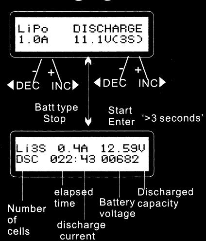Charging and discharging will make the batteries come to the voltage level of storage state. This screen shows the real-time status charging.