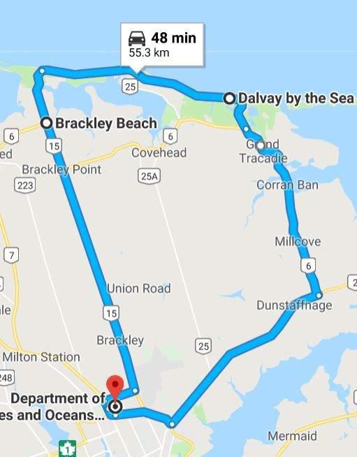 Convoy Route* Distance: Approximately 55 KMs Time: Approximately 1 hour Start: DFO (Dept.