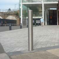Standard bollard options Refer to the table for individual product codes for the sizes and specifications offered as standard.