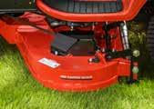 The mower QUICK HITCH DECK REMOVAL Easily remove the mower deck without tools.
