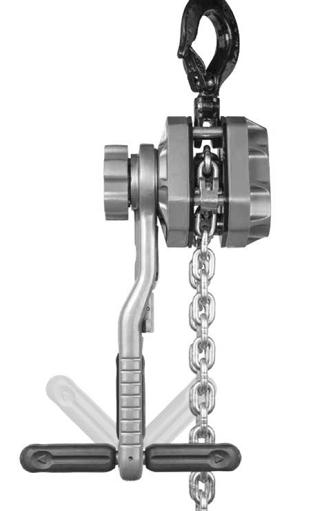 THE REVOLUTIONARY CRANK HANDLE PATENT-PENDING DESIGN 360 rotation increases efficiency, allowing operators to work up to 12 times faster than with a conventional ratchet lever hoist.