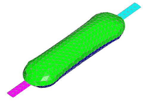model the exact details of the woven ITC material, the inflator properties, the packaging or the inflation process.
