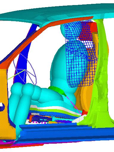 Results of the Analytical Simulations: The side impact simulation results of the AISS with the ITC and the AISS with the combination head/thorax side impact air bag system were compared against the