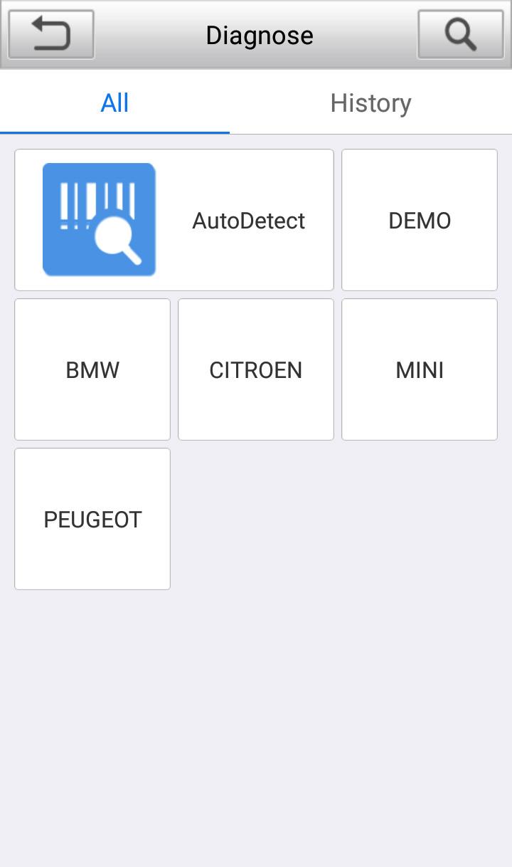 Take Demo as an example to demonstrate how to diagnose a vehicle. 1).