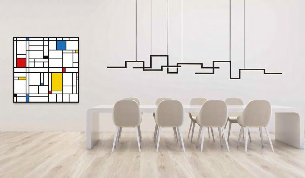 FOLLOWING THE LINES OF FAMOUS DUTCH ARTIST MONDRIAAN WAS THE INSPIRATION