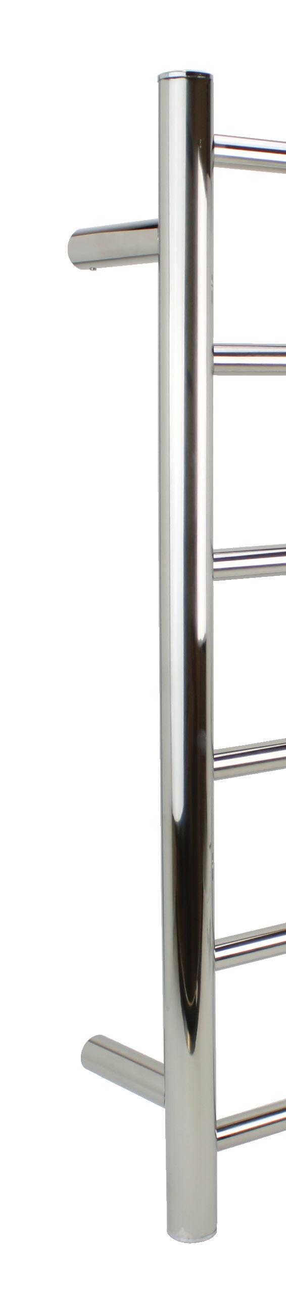 The Studio The Studio Towel Warmer features a minimalistic design and a polished and brushed stainless steel finish, enabling it to complement any bathroom décor.