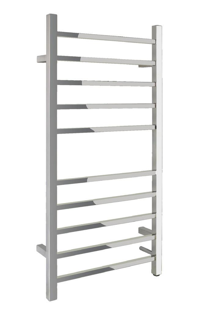 Metropolitan Towel Warmers are available in a Polished Stainless Steel finish.
