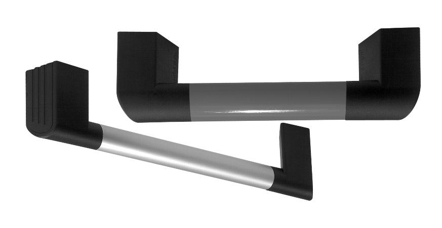 481 BIG HAND TUBE PULL HANDLES Aluminum Metric Cut Away A-A Variation 1 Variation 2 Variation 3 Durable and attractive appearance. The corner covers are made from grey thermoplastic.