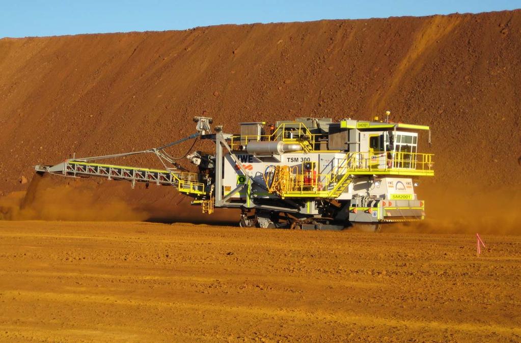 TAKRAF TSM 300 in iron ore cutting depth up to 800 mm loading height up to 7 m travel speed 20