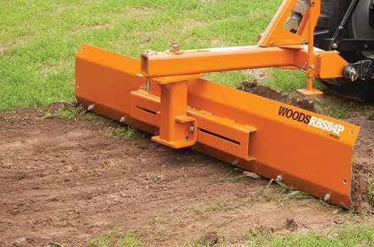 Rear Blades Rear Blades Tractor HP range: up to 45 hp RBS54 54-inch RBS60 60-inch RBS72 72-inch RBS60P 60-inch RBS72P 72-inch RBS84P 84-inch Ideal for grading dirt or gravel, cleaning up construction